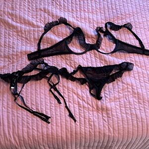 Adore Me Black ruffle set, size L